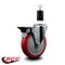 Service Caster 5'' Red Poly Swivel 1-3/8'' Expanding Stem Caster with Brake SCC-EX20S514-PPUB-RED-PLB-138 - alternate 3